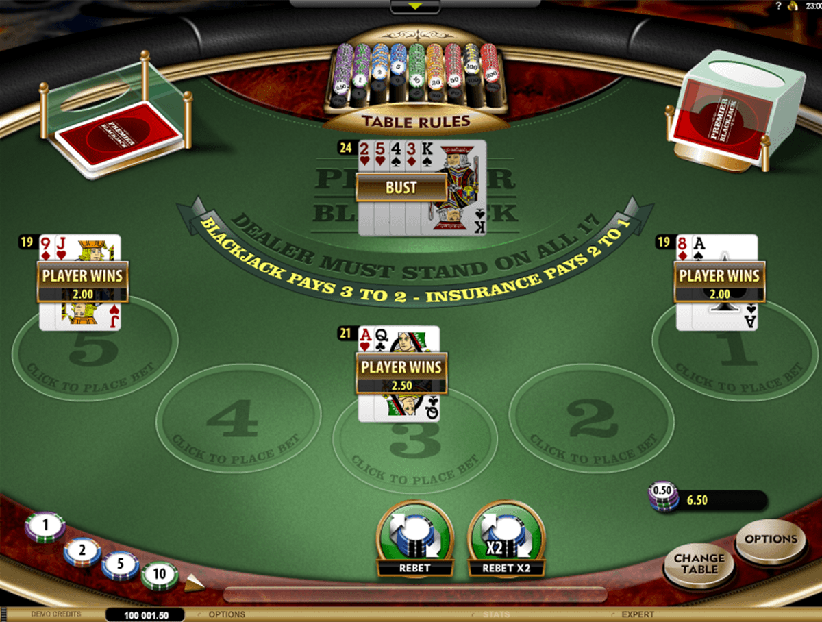 premier blackjack multihand gold microgaming