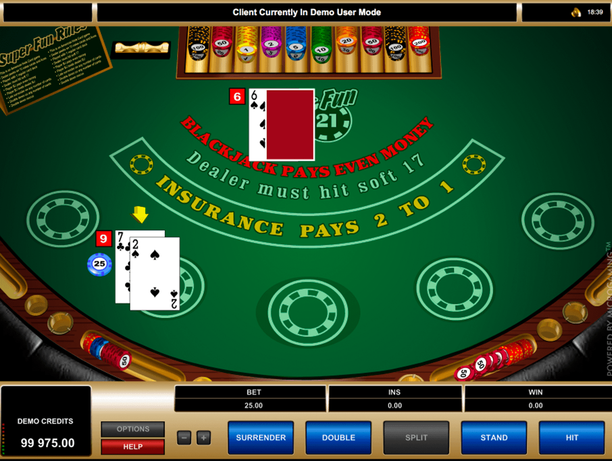 super fun  blackjack microgaming